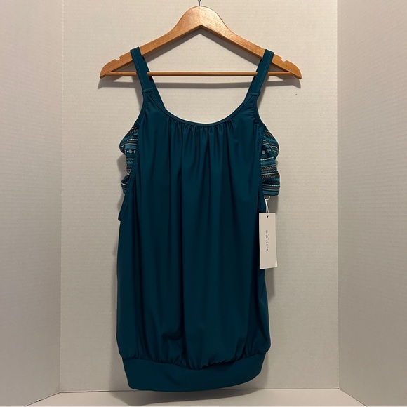 Teal Bloomchic Tankini Top - Picture 2 of 7